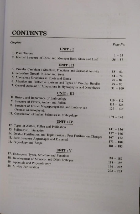 Shivalal Unified – Botany Paper–1 – B.Sc. 2nd Year