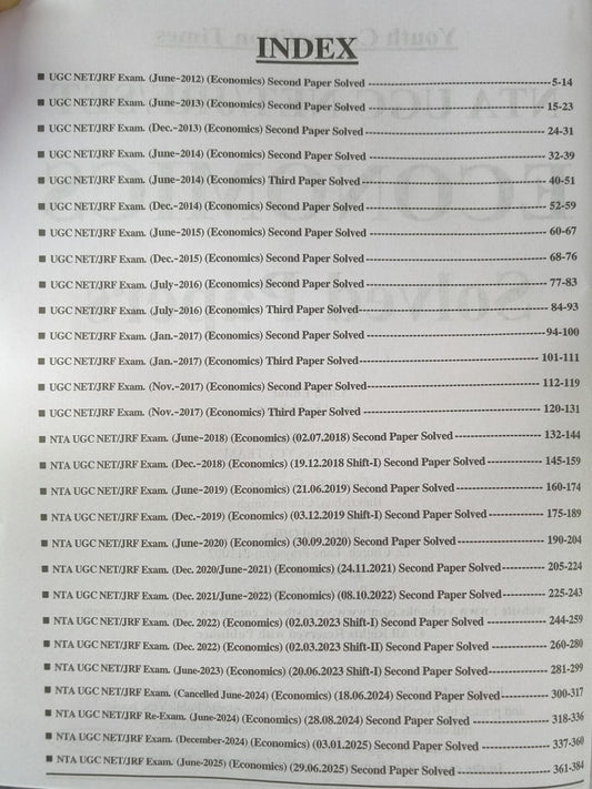 Youth Competition NTA/UGC-NET/JRF Economics Solved Papers Edition 2026 (English Medium)