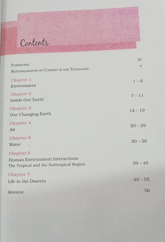 NCERT (Textbook in Geography)Our Environment – Class 7th (English Medium)