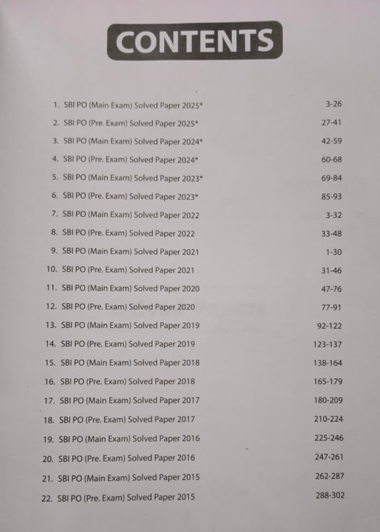 Arihant SBI PO Pre & Main Solved Papers (2015–2025) 20+ Previous Year Solved Papers 3000+ Practice Questions (English Medium)
