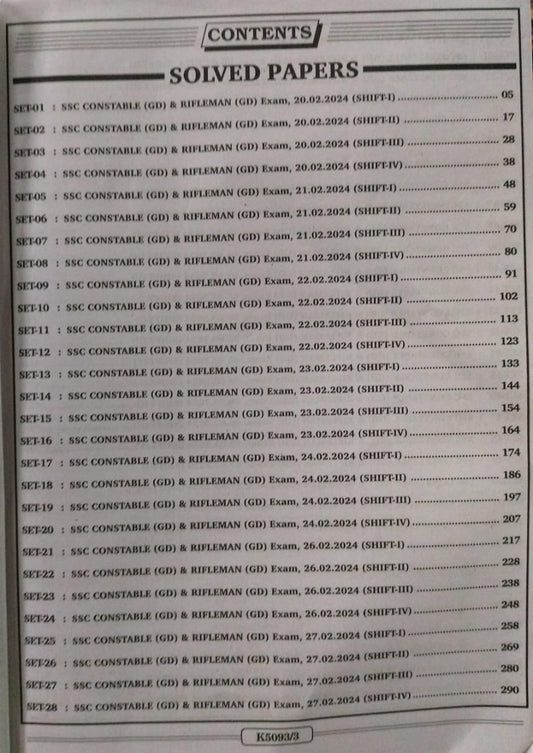 Kiran SSC Constable GD TCS PYQs Solved Papers – 60 Sets (English)