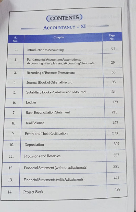 GBI Publication Accountancy Financial Accounting Book for Class 11 (English Medium)