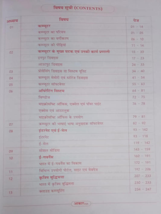 Aakar IAS MPPSC Mains Paper-3 Part-2 Unit-2 Computer Science (Hindi Medium)