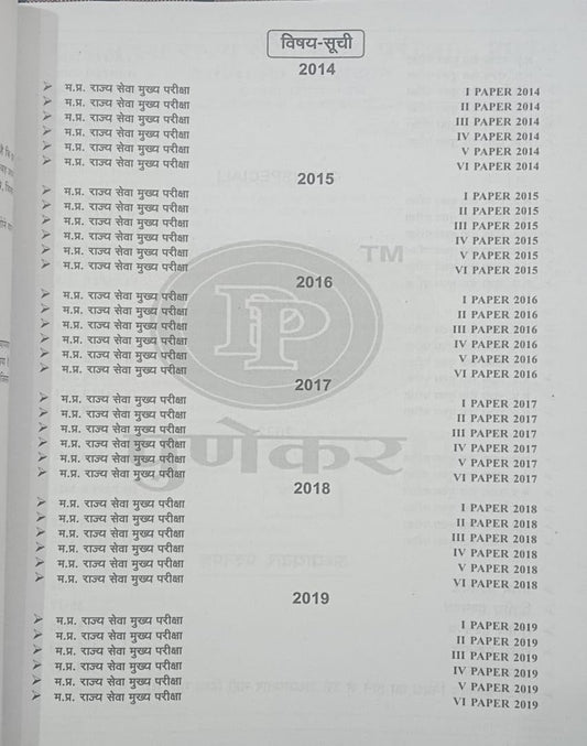 Punekar MPPSC Mains Exam Unsolved Papers (2014–2022) | Unitwise Paper 1 to 5 | English & Hindi Medium | Updated for MPPSC Mains 2025