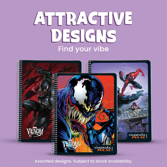 Classmate Pulse 6-Subject Spiral Notebook – 252 Pages, Ruled, Premium Spiral Bound