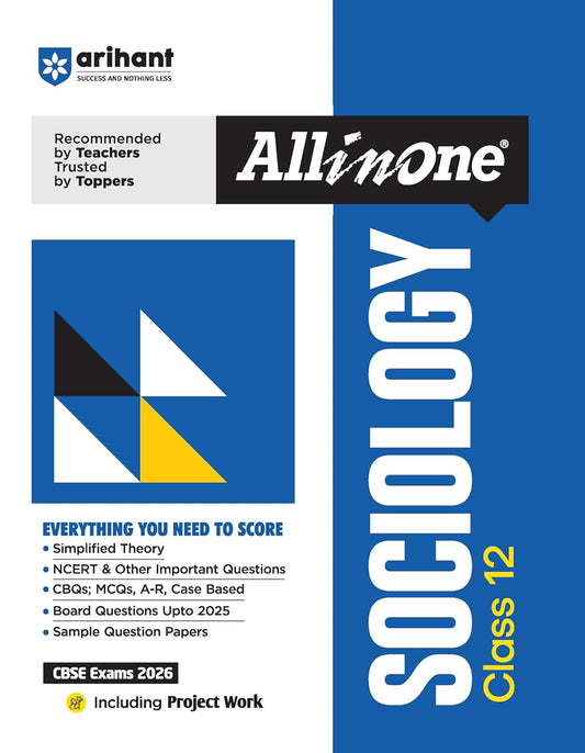 Arihant All in One Sociology Class 12 for CBSE Exams 2025-26 | Revised Edition