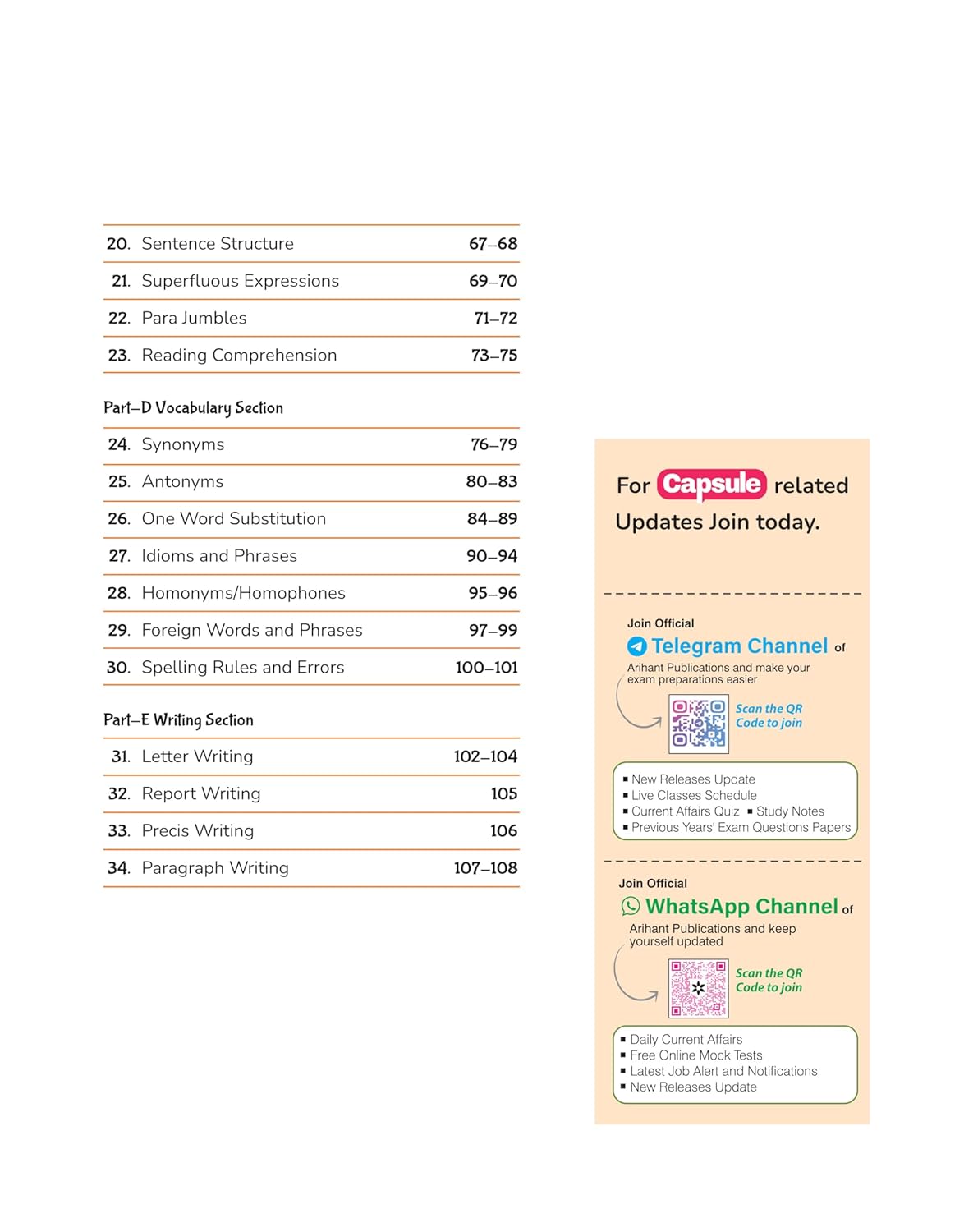 Arihant English Capsule Handwritten Notes for Competitive Exams(Hindi &English)