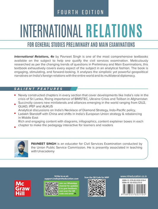 TMH - International Relations by Pavneet Singh (4th Edition) UPSC Prelims & Mains 2025 | English Medium