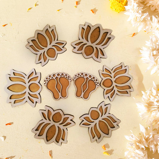 Rangoli Stencil Design Template | Wooden Rangoli Maker | Decorative Floor Art Tool