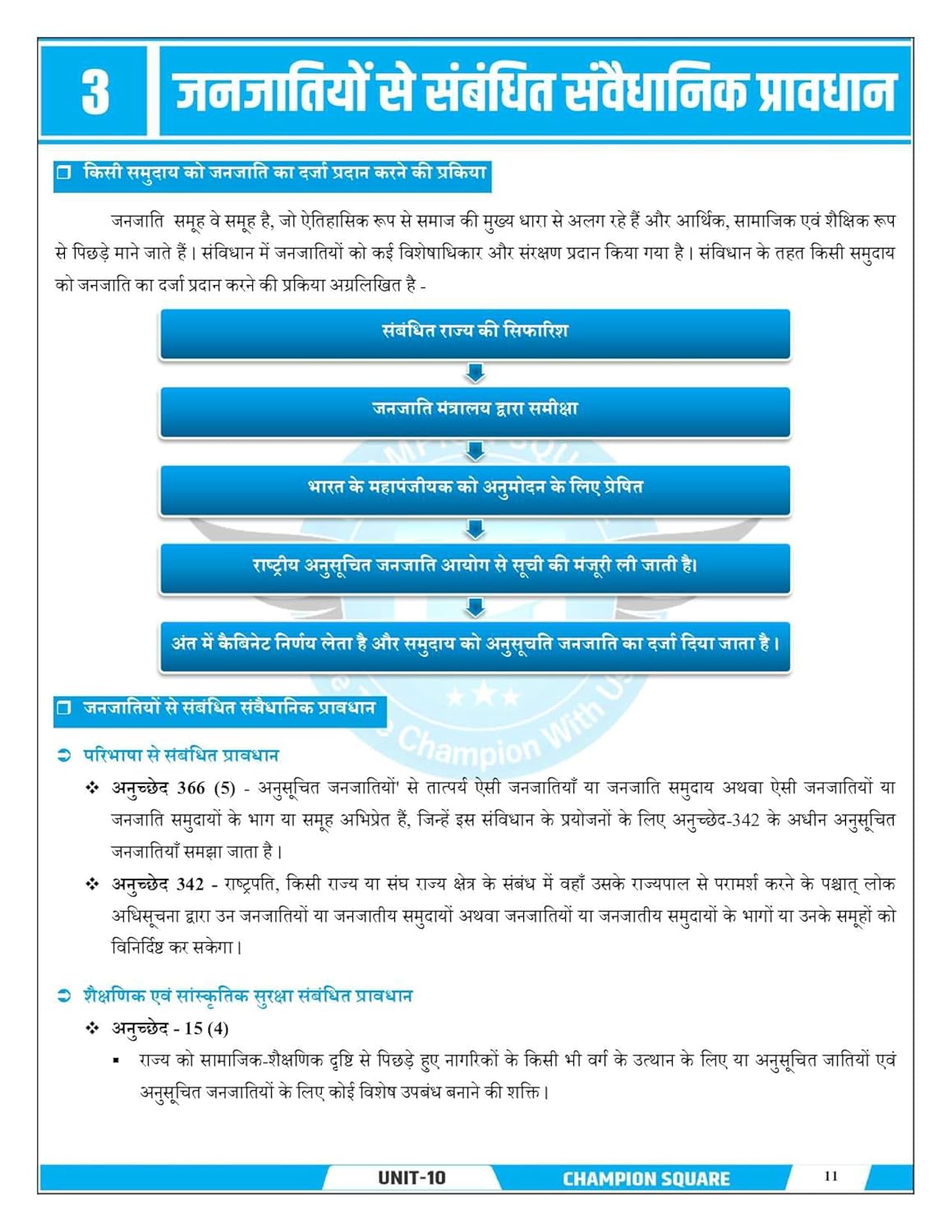 Champion MPPSC Pre Unit 10 – Madhya Pradesh ki Janjatiyan (Tribes of MP) | Hindi Medium | MP Tribes Book for MPPSC Prelims Exam