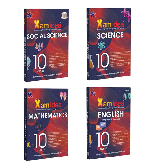 Xam Idea Class 10 Combo – Science, Maths, SST & English | CBSE 2025-26 | Set of 4 Books