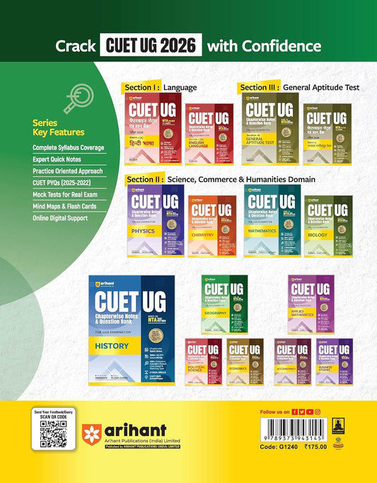 Arihant CUET UG 2026 Geography | Chapterwise Notes & Question Bank | English Medium