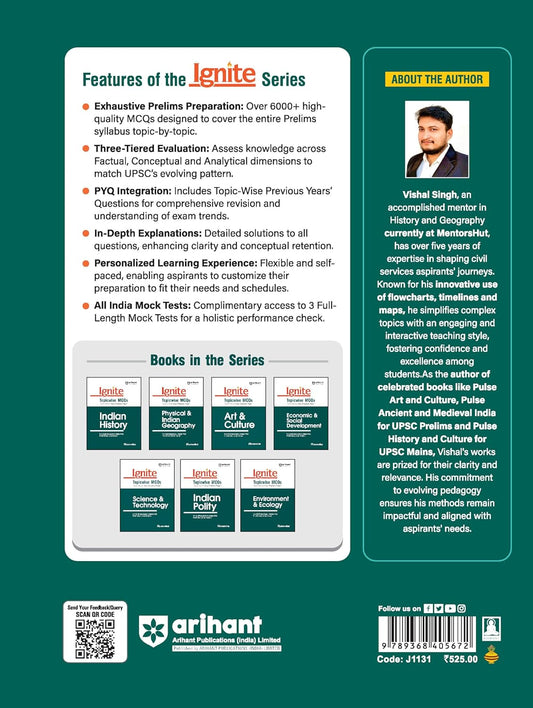 Arihant Ignite Indian History Topicwise MCQs prelims (English Medium)