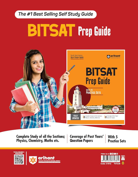 Arihant BITSAT Solved Papers (2012–2024) with 5 Mock Tests 2025 | English Medium