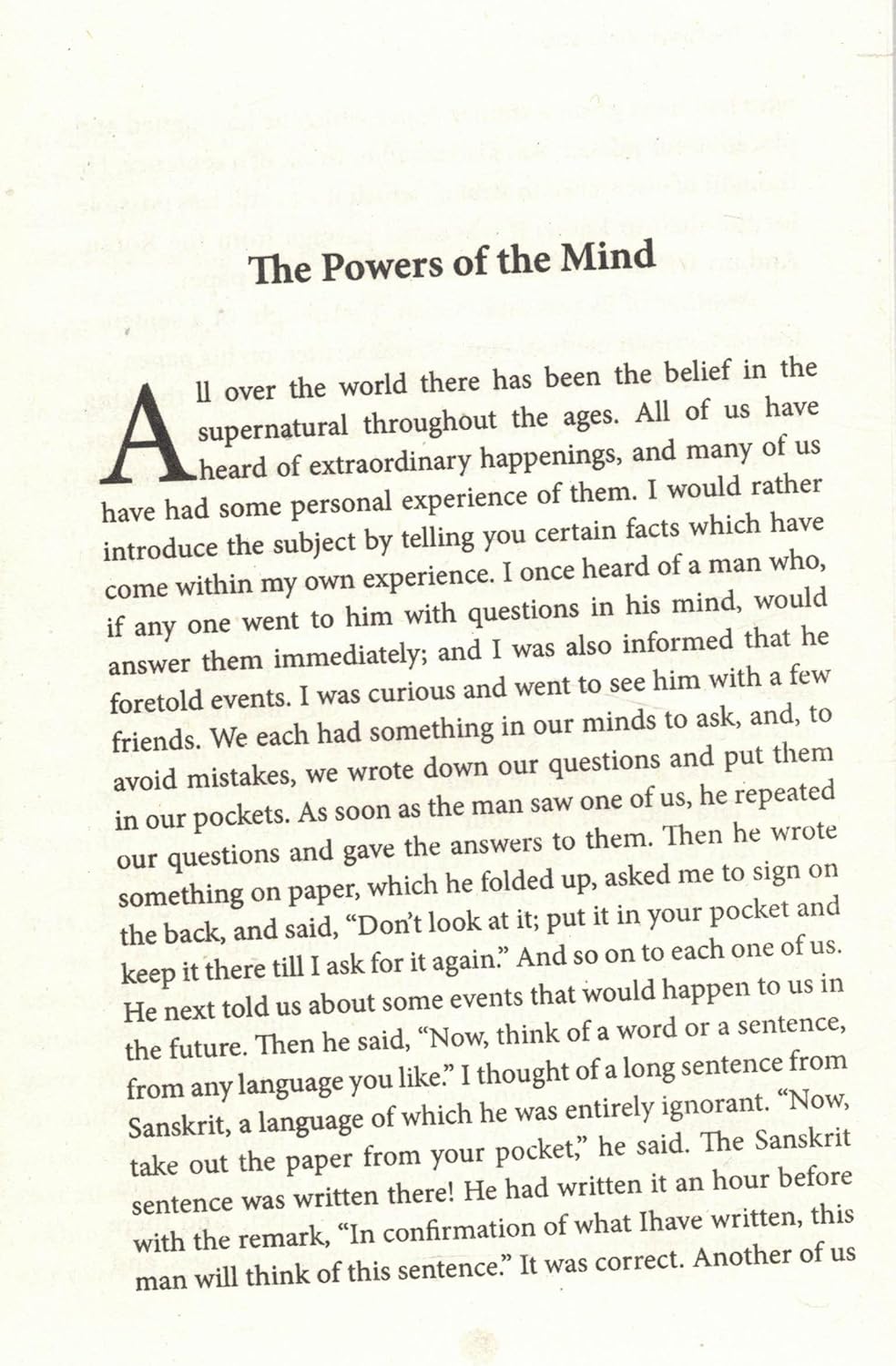 The Power of the Mind – Swami Vivekananda (paperback english )
