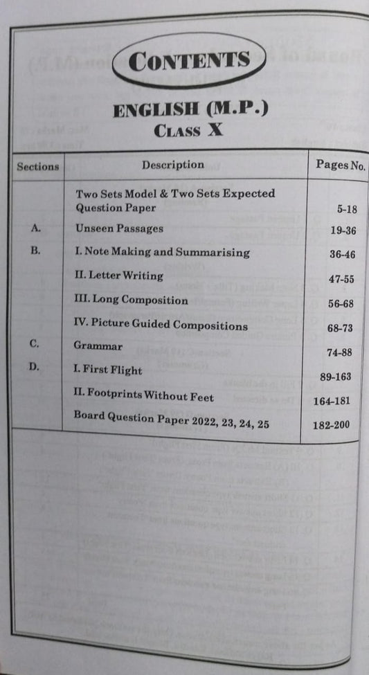 Navbodh Pariksha Bodh Class 10 English 2026