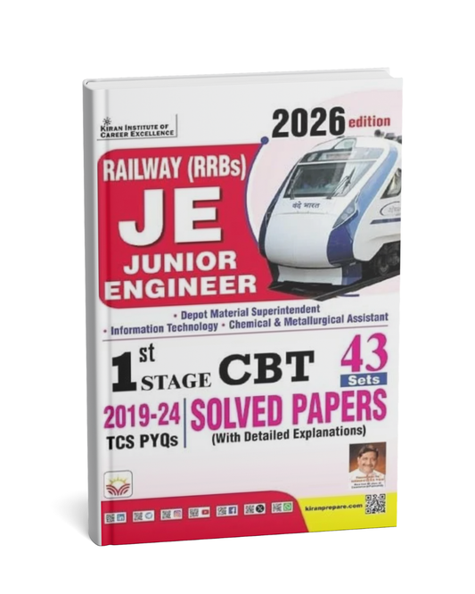 Kiran Publication Railway (RRBs) JE Junior Engineer 1st Staged Papers 2019–24 (English Medium)2026 Edition