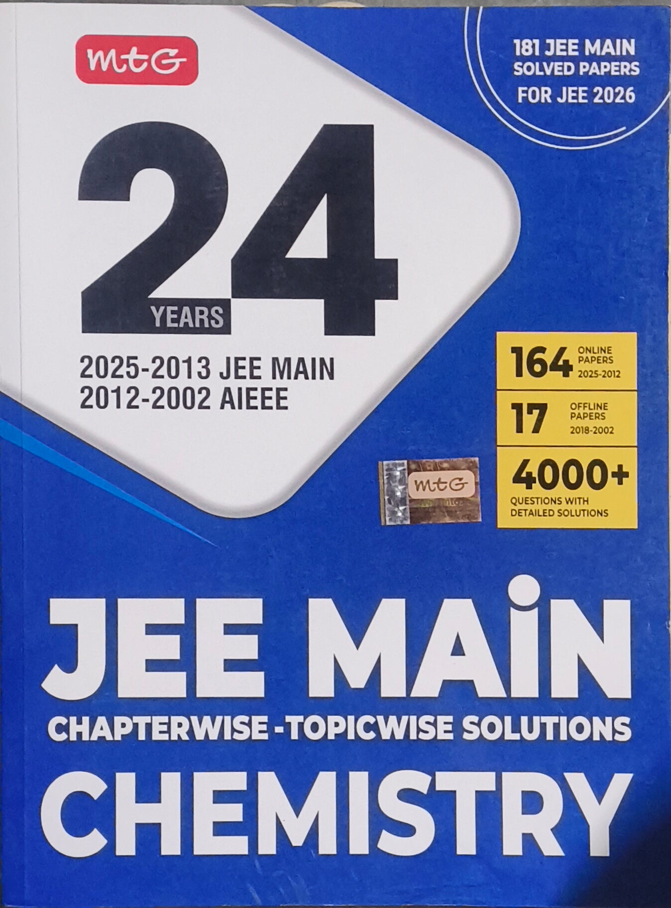 MTG JEE Mains 24 Years Chapterwise & Topicwise Solved Papers – Chemistry