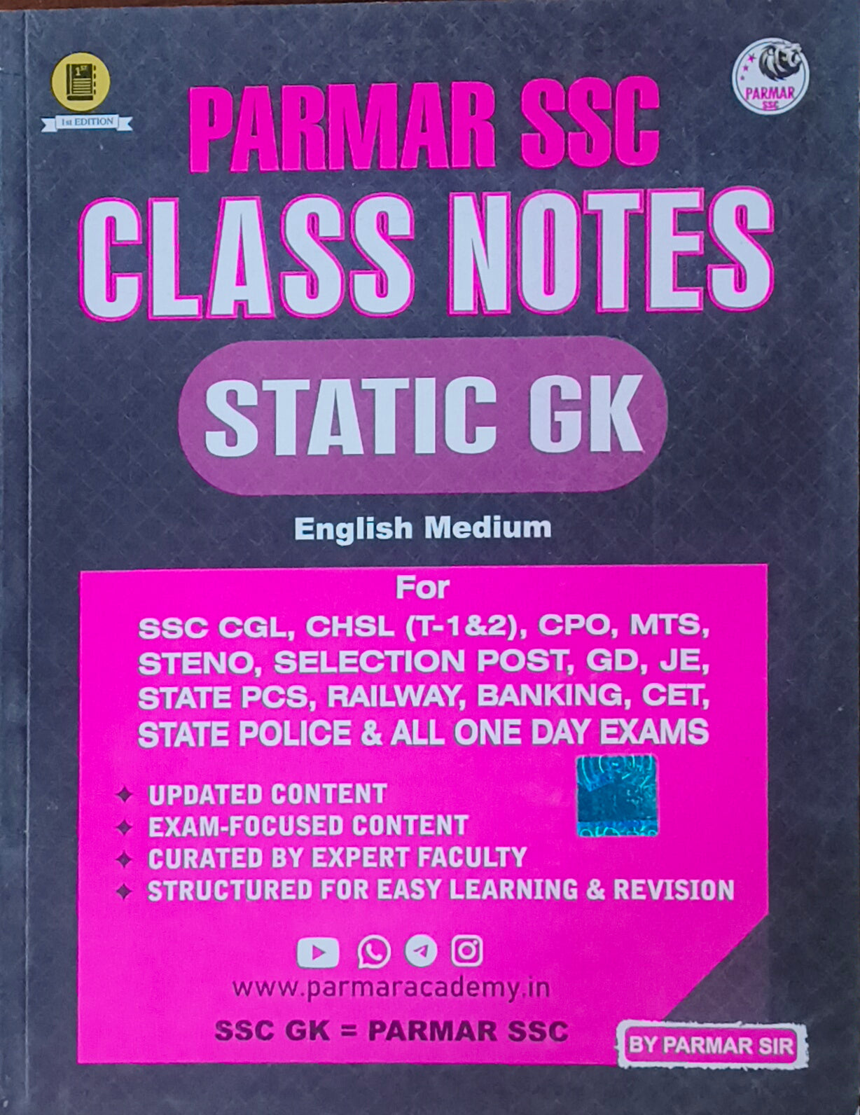 Parmar SSC Class Notes: Static GK By Parmar Sir (English Medium)