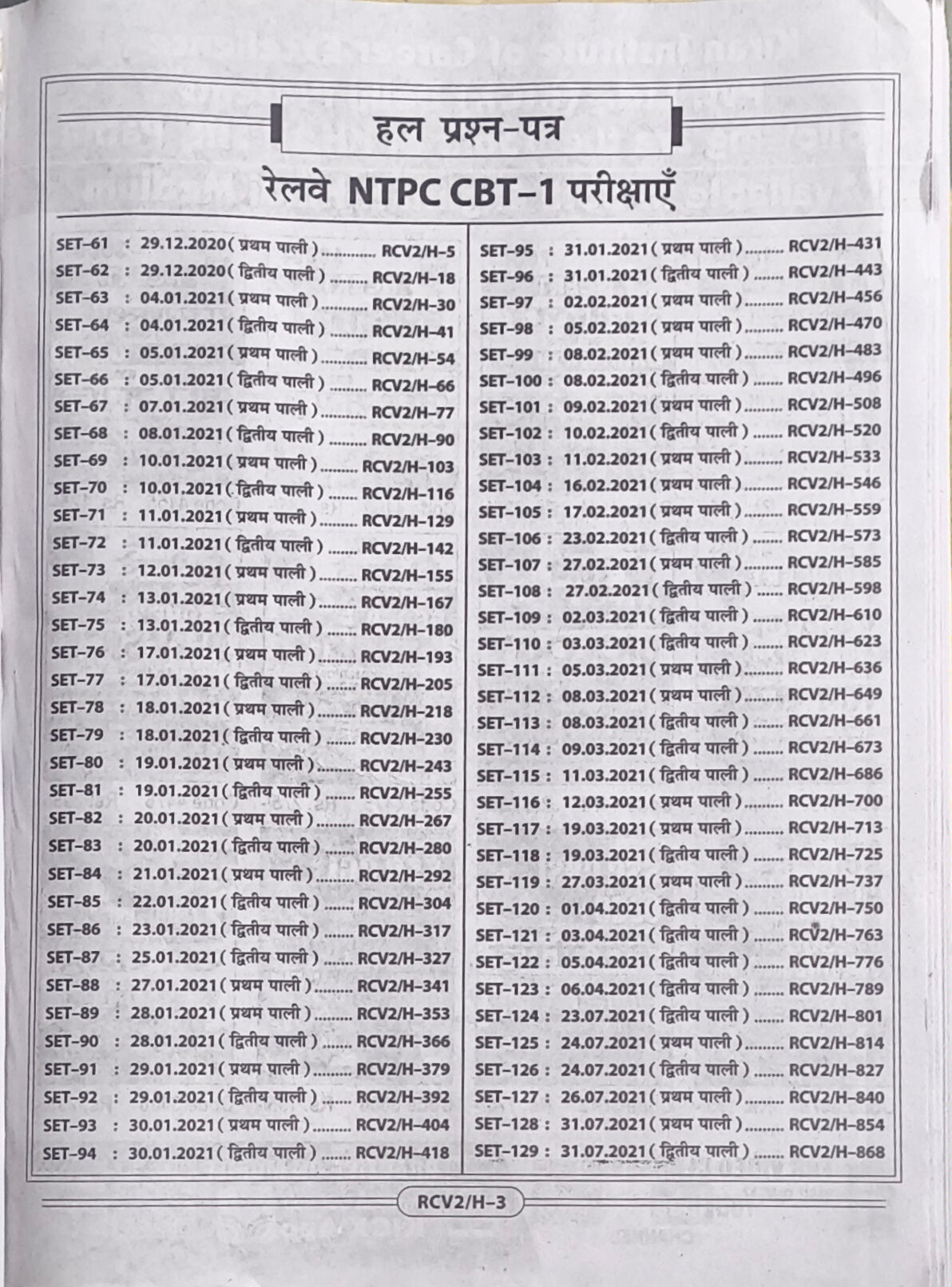 "Railway NTPC CBT-1 PYQs Solved Paper Vol. 2 (Set 61 to 129) By Kiran Publications (Hindi Medium) "