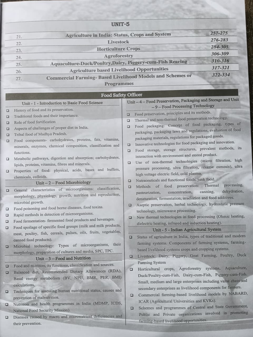 FSO - Food Safety Officer (Volume-1)
