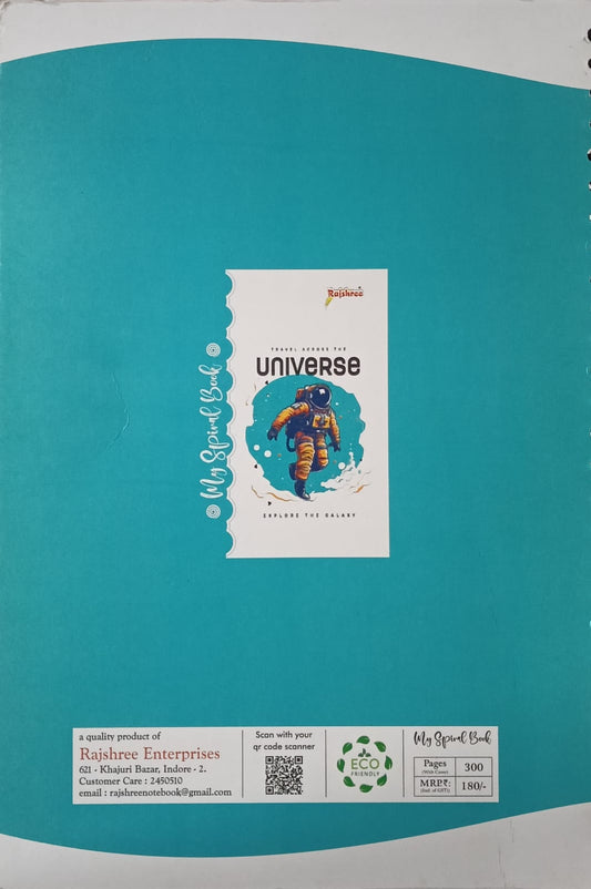 Rajshree A4 Spiral Note Book | Unruled | Premium Quality |300 Pages