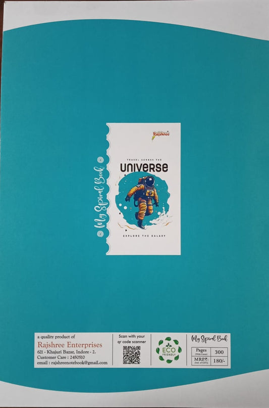 Rajshree A4 Spiral Note Book | Ruled | Premium Quality 300 Pages