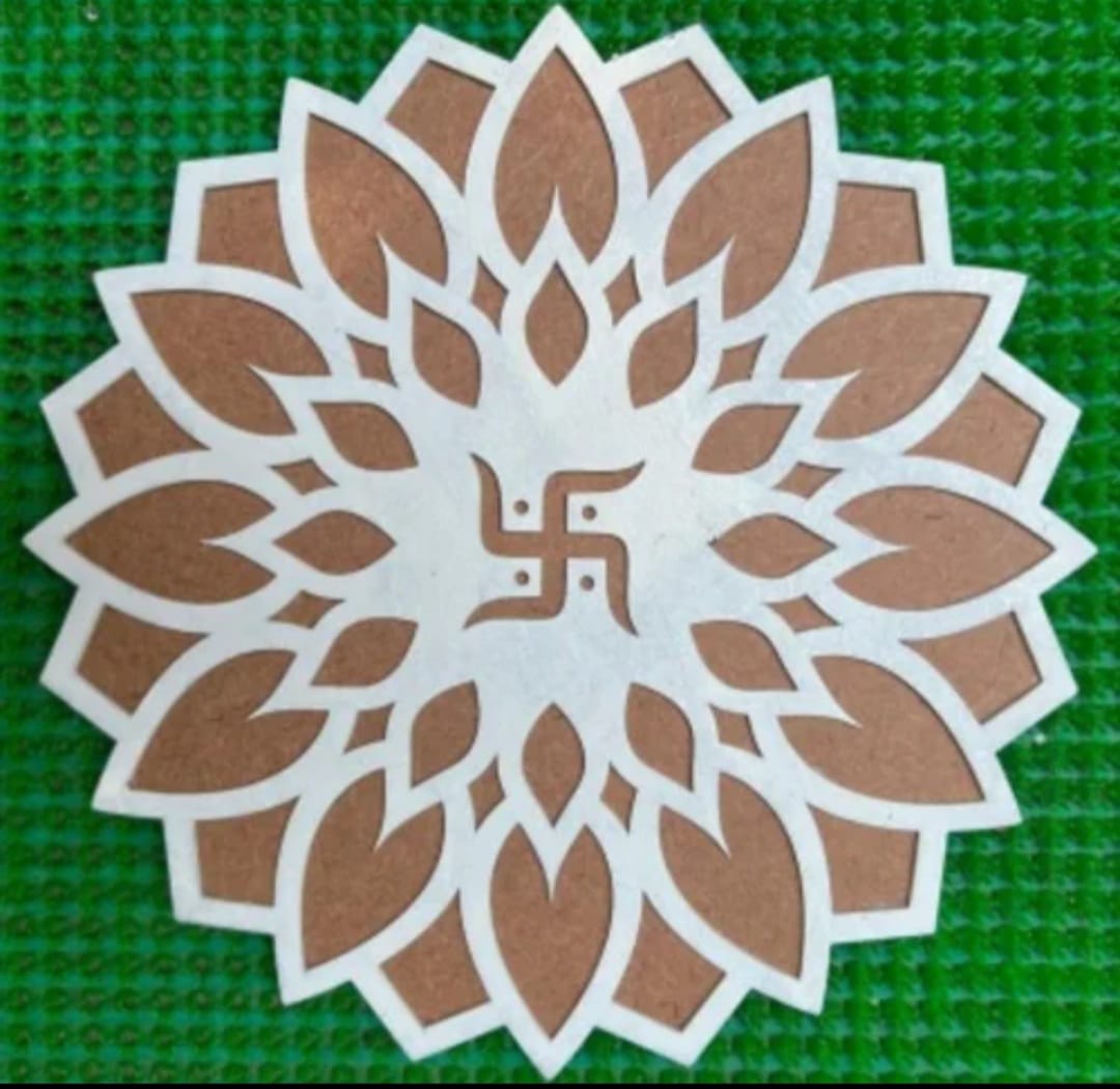 Rangoli Stencil Design Template | Wooden Rangoli Maker | Decorative Floor Art Tool