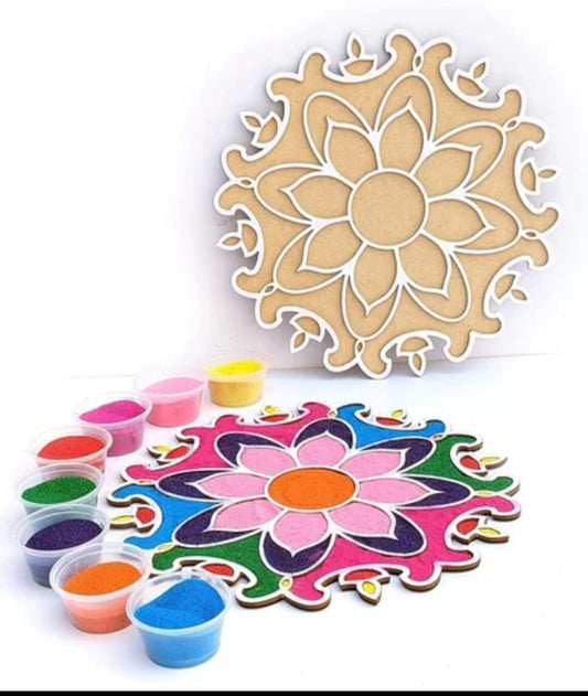 Rangoli Stencil Design Template | Wooden Rangoli Maker | Decorative Floor Art Tool