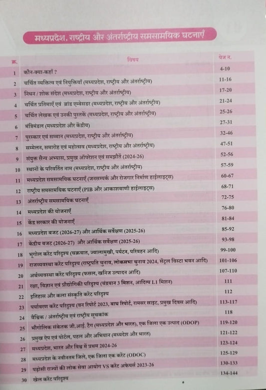 Parikshadham Current Affairs 2026 | Madhya Pradesh, National & International Current Affairs | Hindi Medium