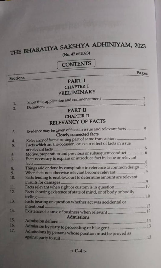 Khetrapal’s Law Bare The Bharatiya Sakshya Adhiniyam, 2023, Edition 2026 (Bilingual)