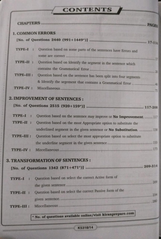 Kiran SSC English Language Chapterwise Solved Paper