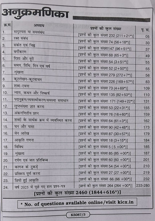 Kiran - SSC Constable GD Reasoning (Tarkshakti) Chapterwise Solved Papers (2450+ Objective Questions) Hindi Medium