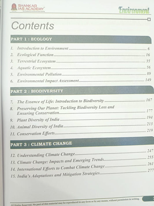 Shankar IAS Academy Environment Book (11th Edition) Latest Edition 2025-26 | English Medium