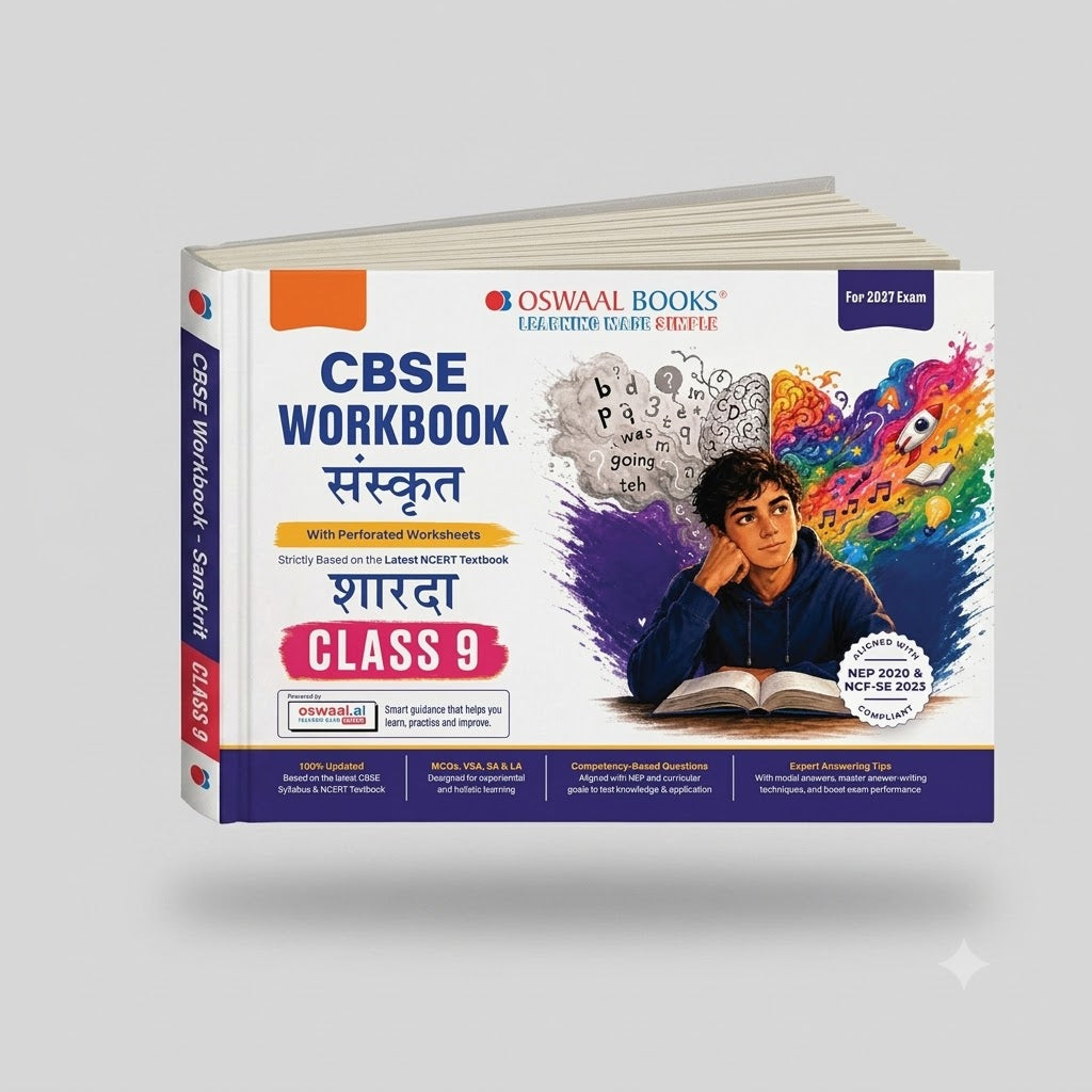 Oswaal CBSE Workbook Sanskrit Class 9 Exam Preparation book sanshkrit sharda (Hindi Medium)