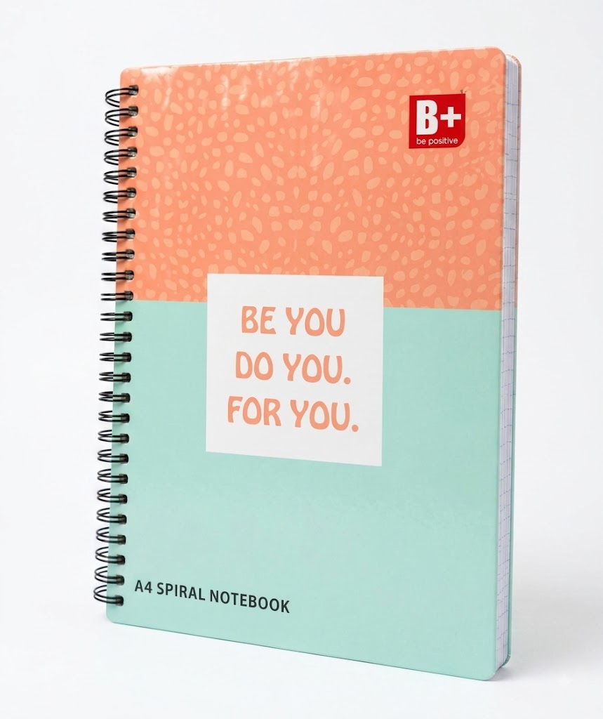 B+ Be Positive A4 Spiral Notebook – 600 Pages (Ruled)