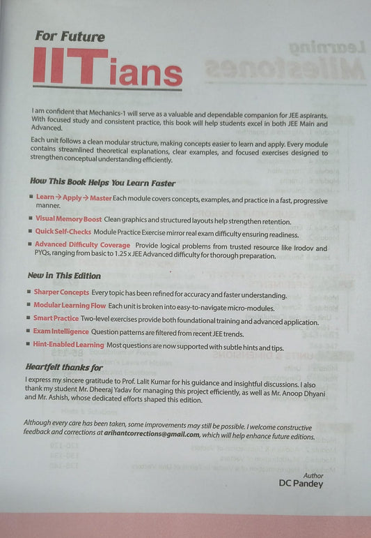 Arihant Understanding Physics Mechanics Volume 1 for JEE Main & Advanced 2027 (English Medium)