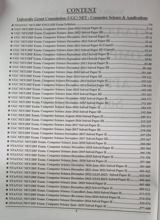 Youth NTA UGC NET/JRF Computer Science & Applications Solved Papers Edition 2026 (English Medium)
