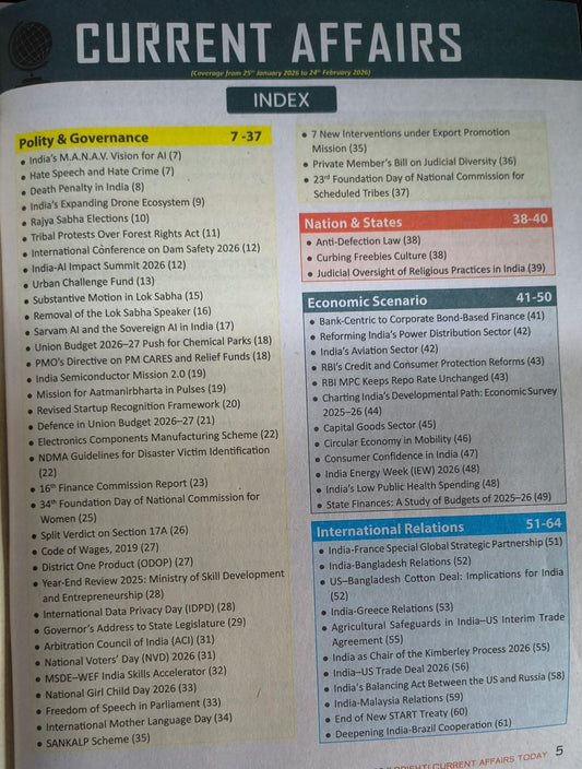 Drishti Current Affairs Today April 2026 English Monthly Magazine – Polity Special [English Medium]