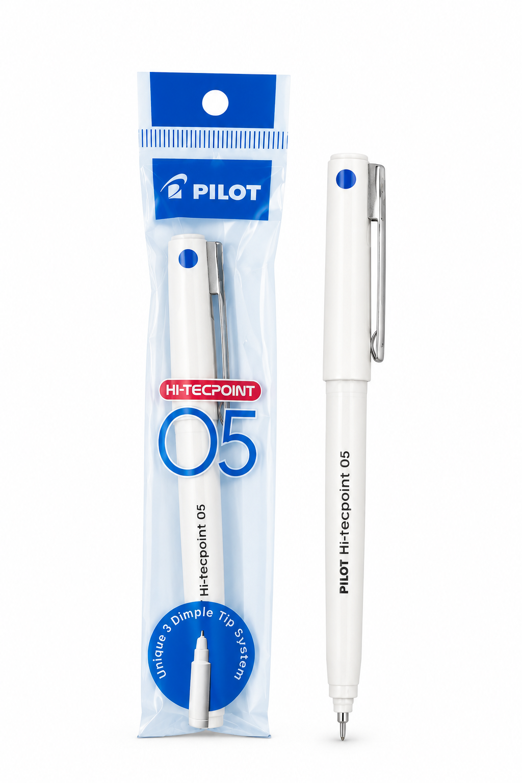 Pilot Hi-Tecpoint 05 Pen Blue – Fine Tip Liquid Ink Roller Pen