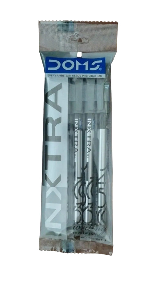 Doms Inxtra 5 Pen Set Black – Ultra Smooth Writing Premium Black Pens