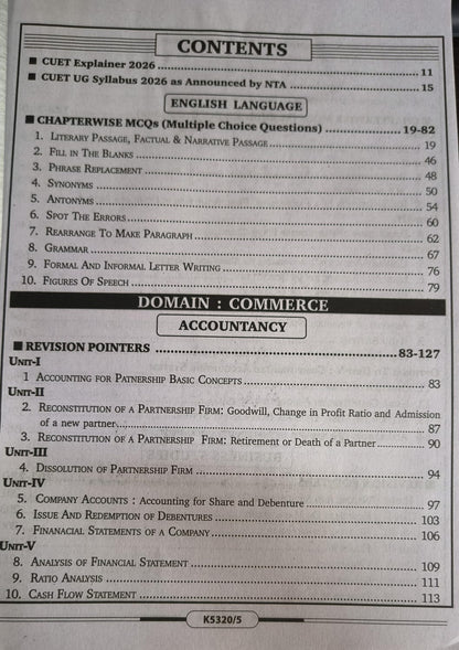 Kiran CUET (UG) 2026 Commerce 3 Guide [English Medium]