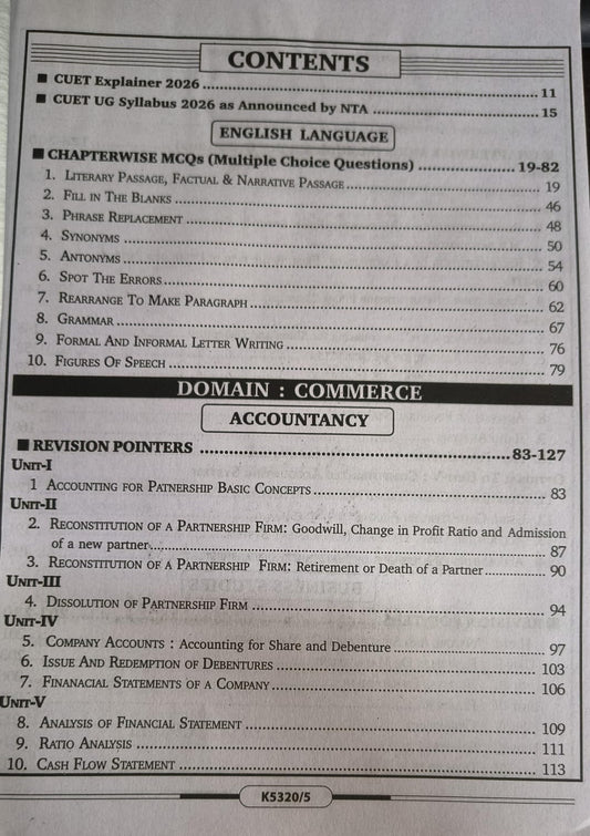 Kiran CUET (UG) 2026 Commerce 3 Guide [English Medium]