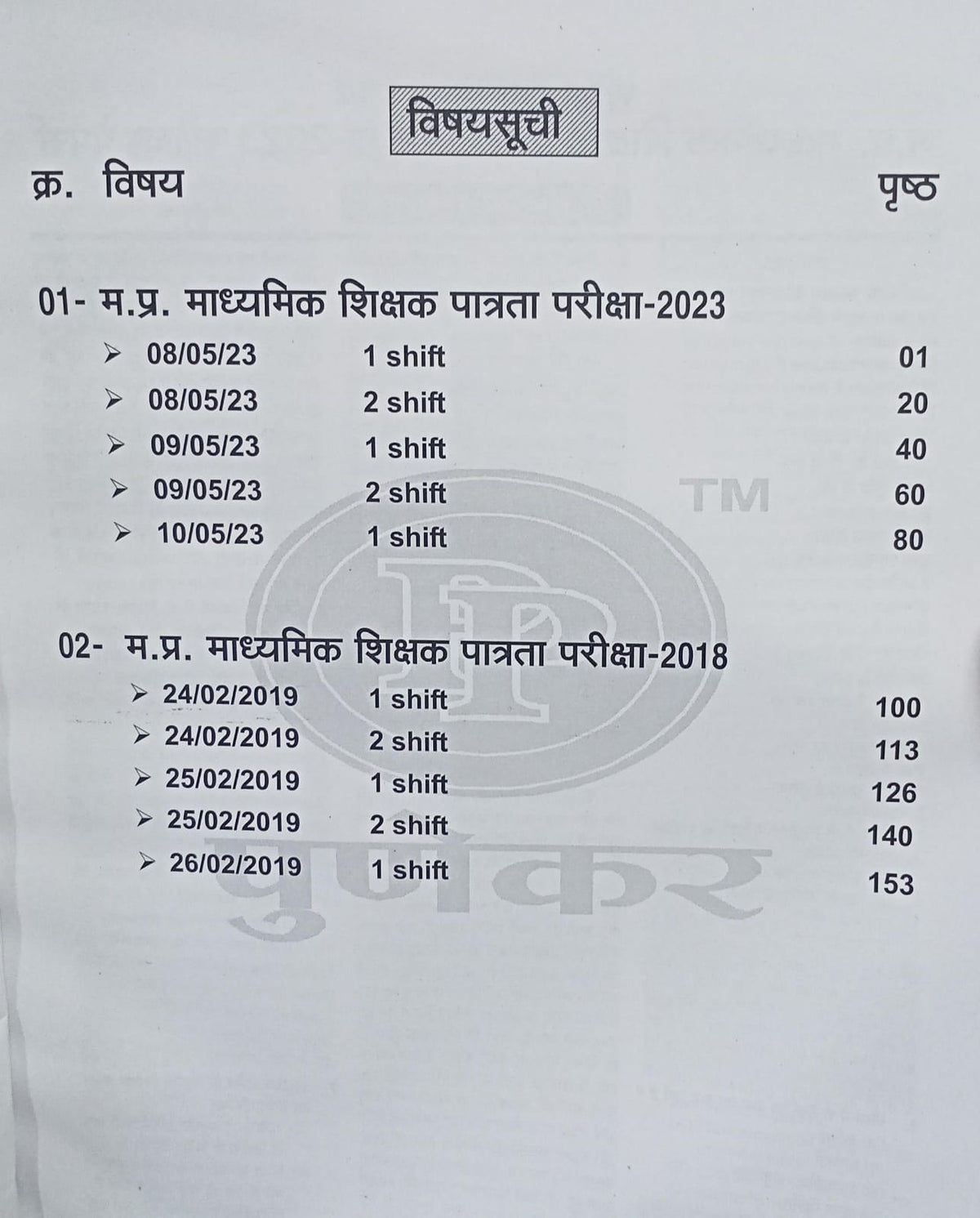 Punekar MPTET Varg 2 ganit 2027 Middle School Teacher Eligibility Test Solved Papers 2023–2018 (Hindi Medium)