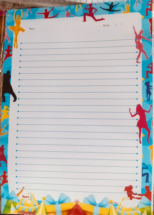 A4 Size Designer Project Sheets – 50 Pages, Premium Decorative Writing Paper