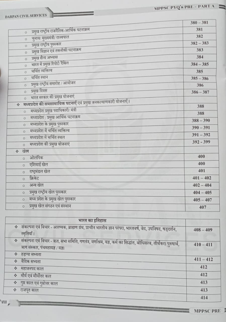 Darpan MPPSC PYQs Pre+Part A by Rakesh Nagar (3nd Edition) (Hindi Medium)