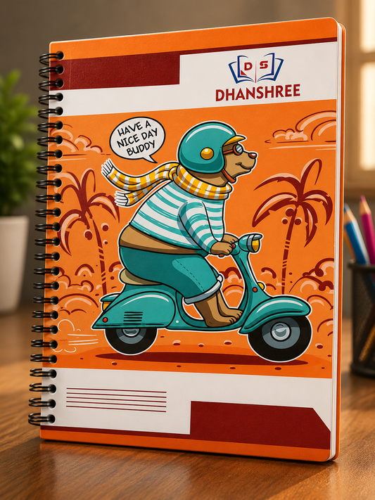 Dhanshree Rough Spiral Yellow Pages Notebook – 200 Pages
