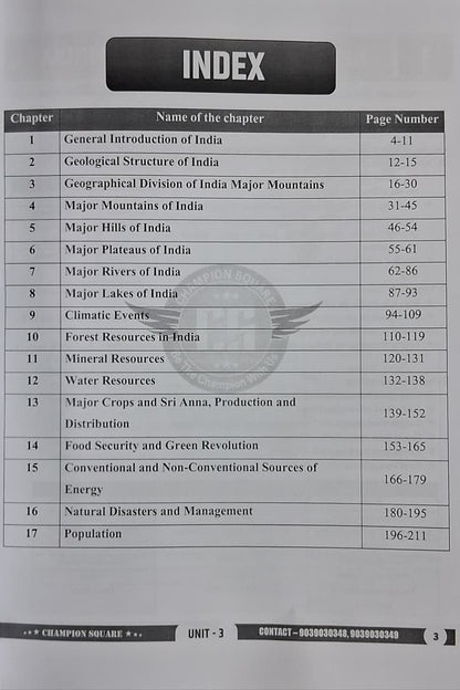 Champion Square MPPSC Prelims Unit 3 – Indian Geography by Kajal Nema, Shiv Patidar, Sourabh Patel | English Medium