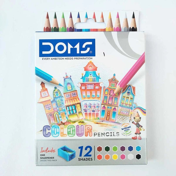 Doms Colour Pencils 12 Shades | Smooth & Bright Colours