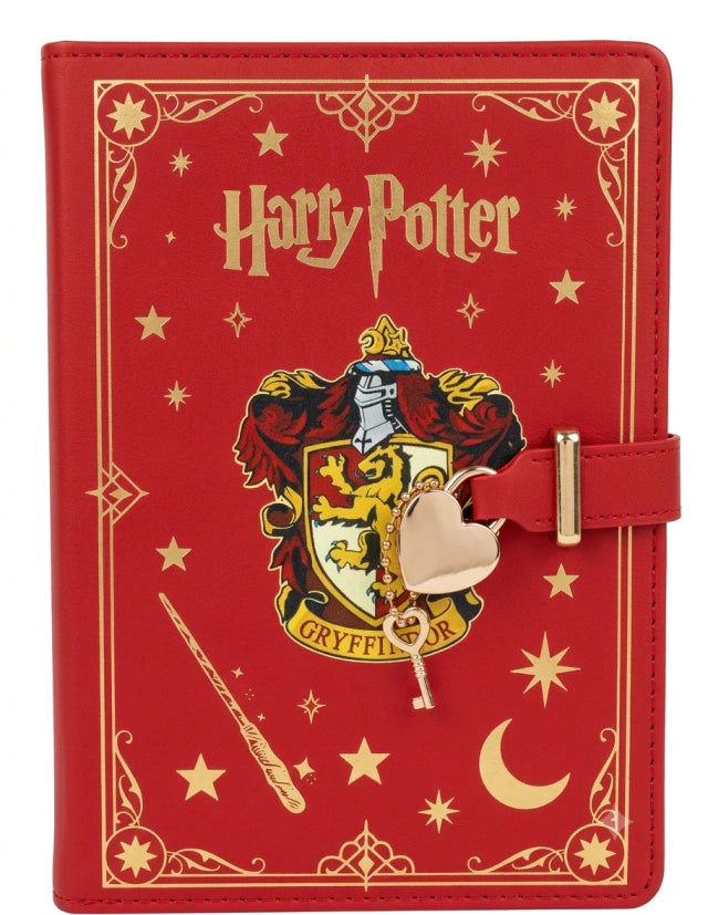 Harry Potter Gryffindor Themed Premium Diary | Soft Cover Notebook with Lock Closure